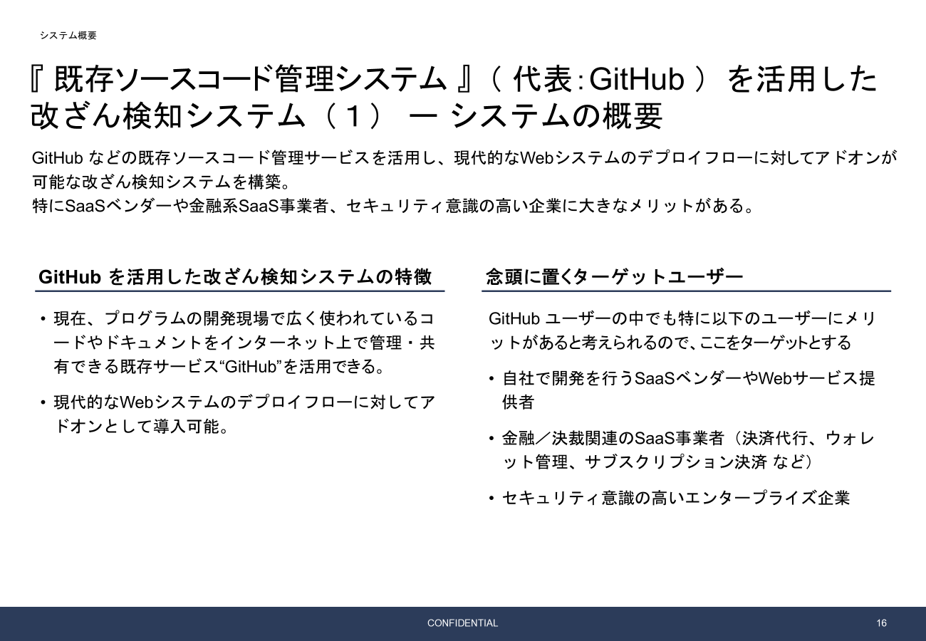 既存ソースコード管理システム(GitHub)を活用した改ざん検知システム