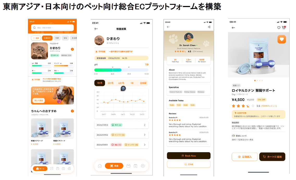 東南アジア・日本向けのペット向け総合ECプラットフォームを構築