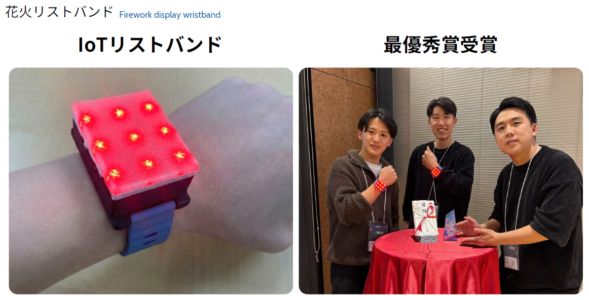 花火リストバンド　IoTリストバンド「HANA-VIBE」